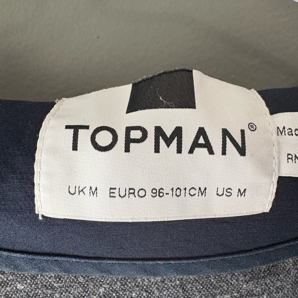 Topman Khaki Navy Hooded Jacket Parka Coat Mens Size Extra Medium - Picture 3 of 8